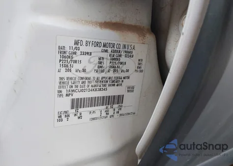 2004 Ford Escape Xls z USA, uszkodzony, nr VIN 1FMCU02124KB38345